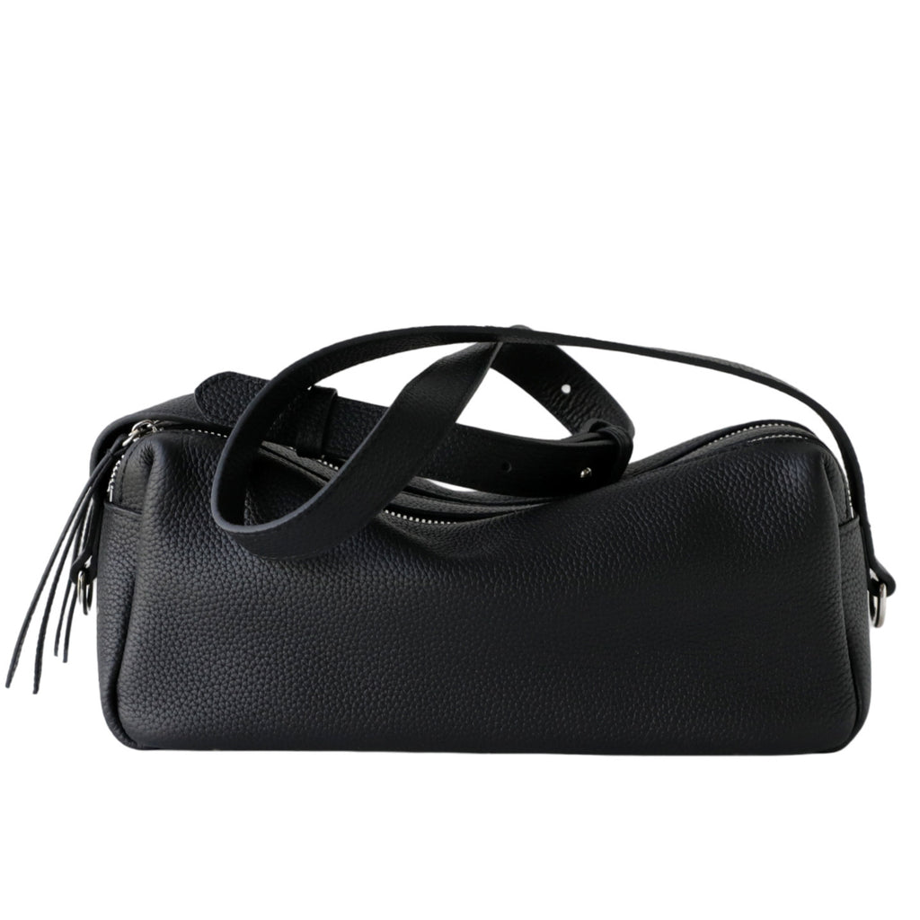 The Baguette Bag, side view in black