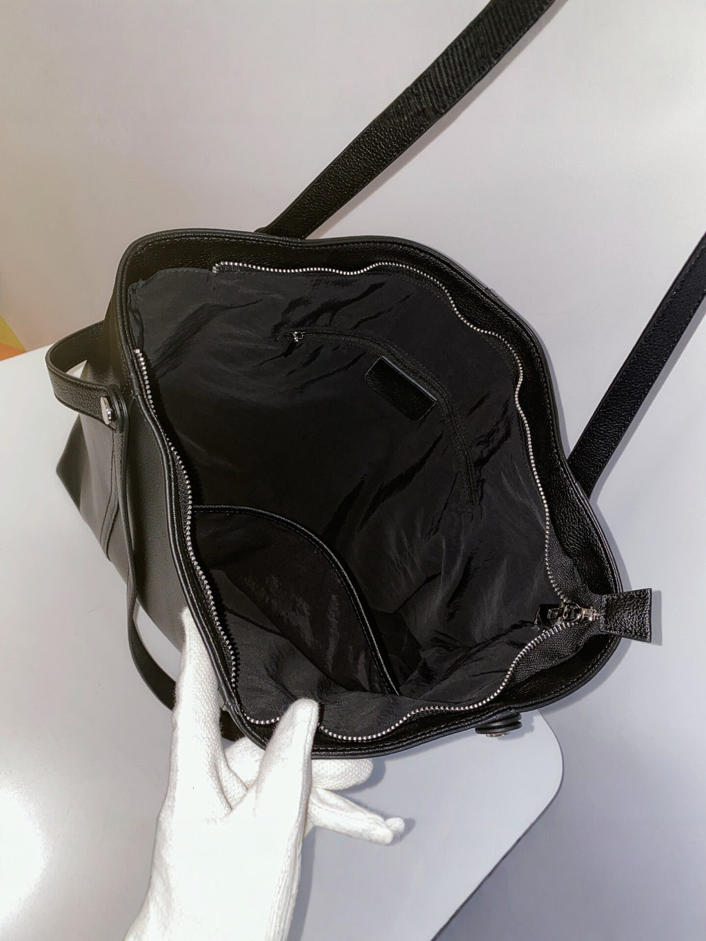 The Slouchy Tote, open, showing the inside