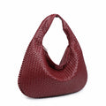 The Ember Bag, woven hobo in wine red