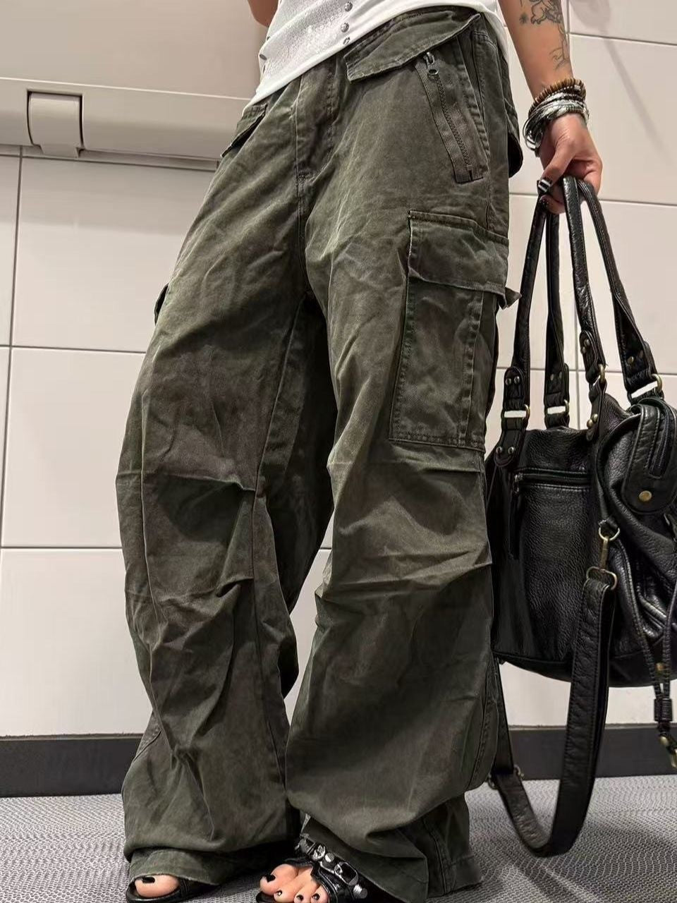 The Moonlit Bag, carried by hand with cargo trousers