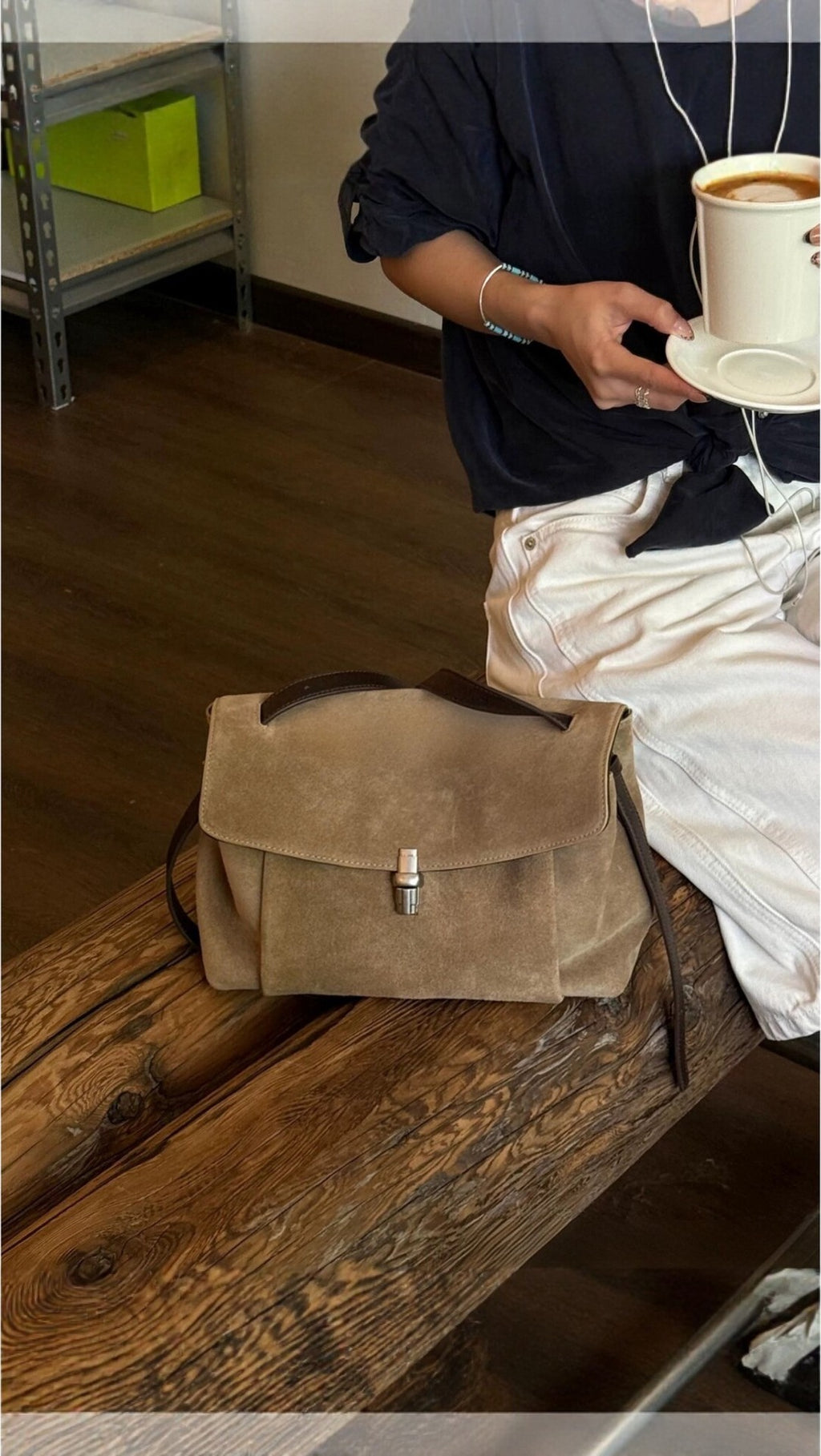 The Corvaine Satchel in taupe