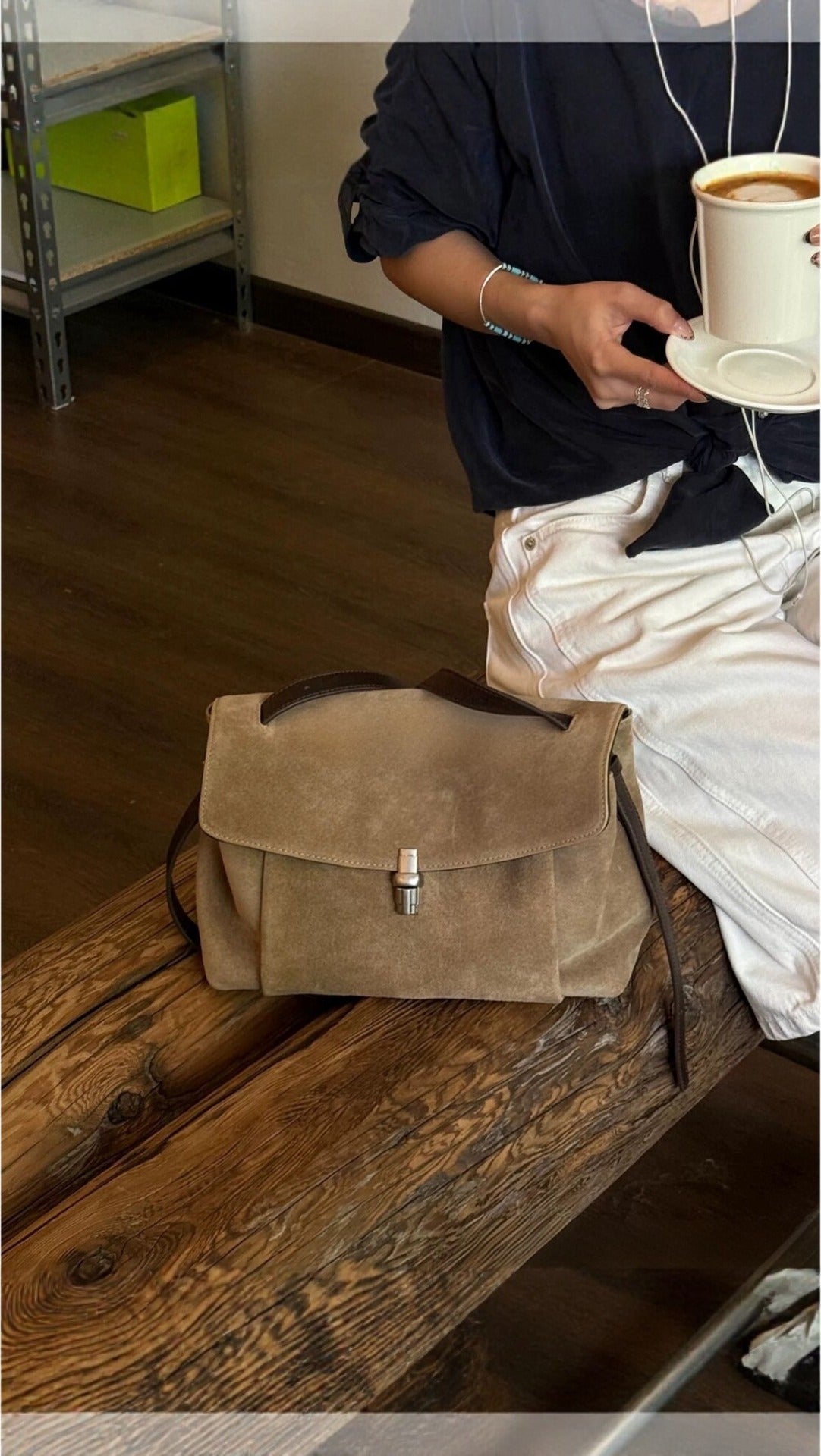 The Corvaine Satchel in taupe