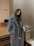 The Long Teddy Coat in grey