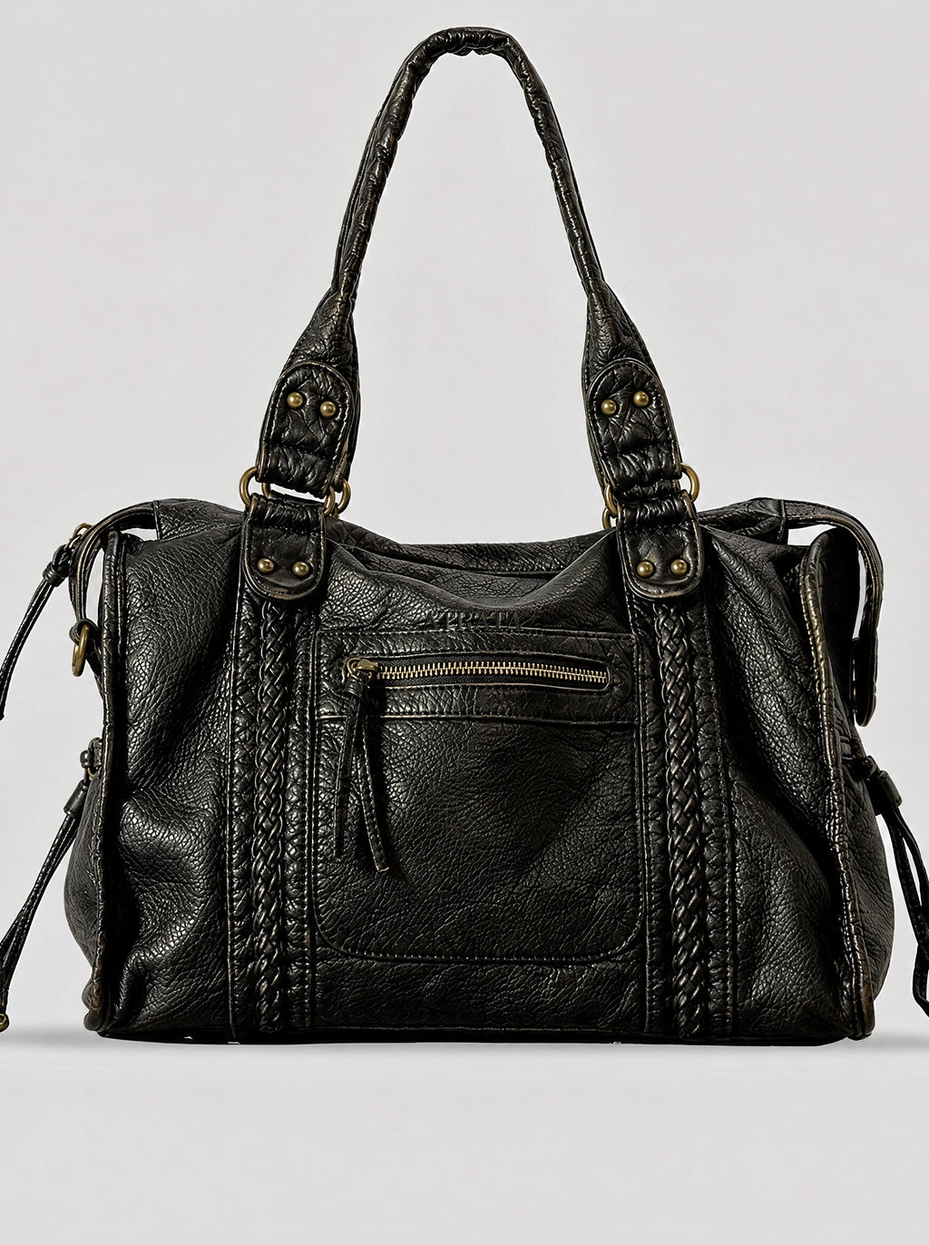 The Moonlit Bag, in black washed vegan leather