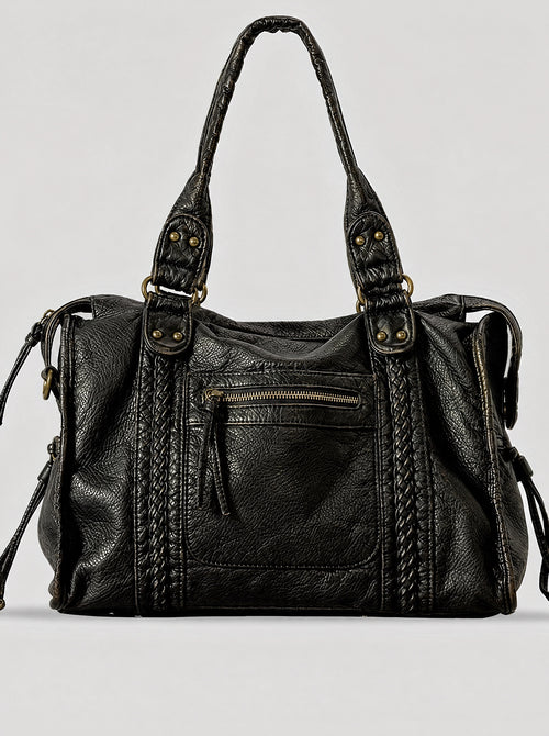The Moonlit Bag, in black washed vegan leather